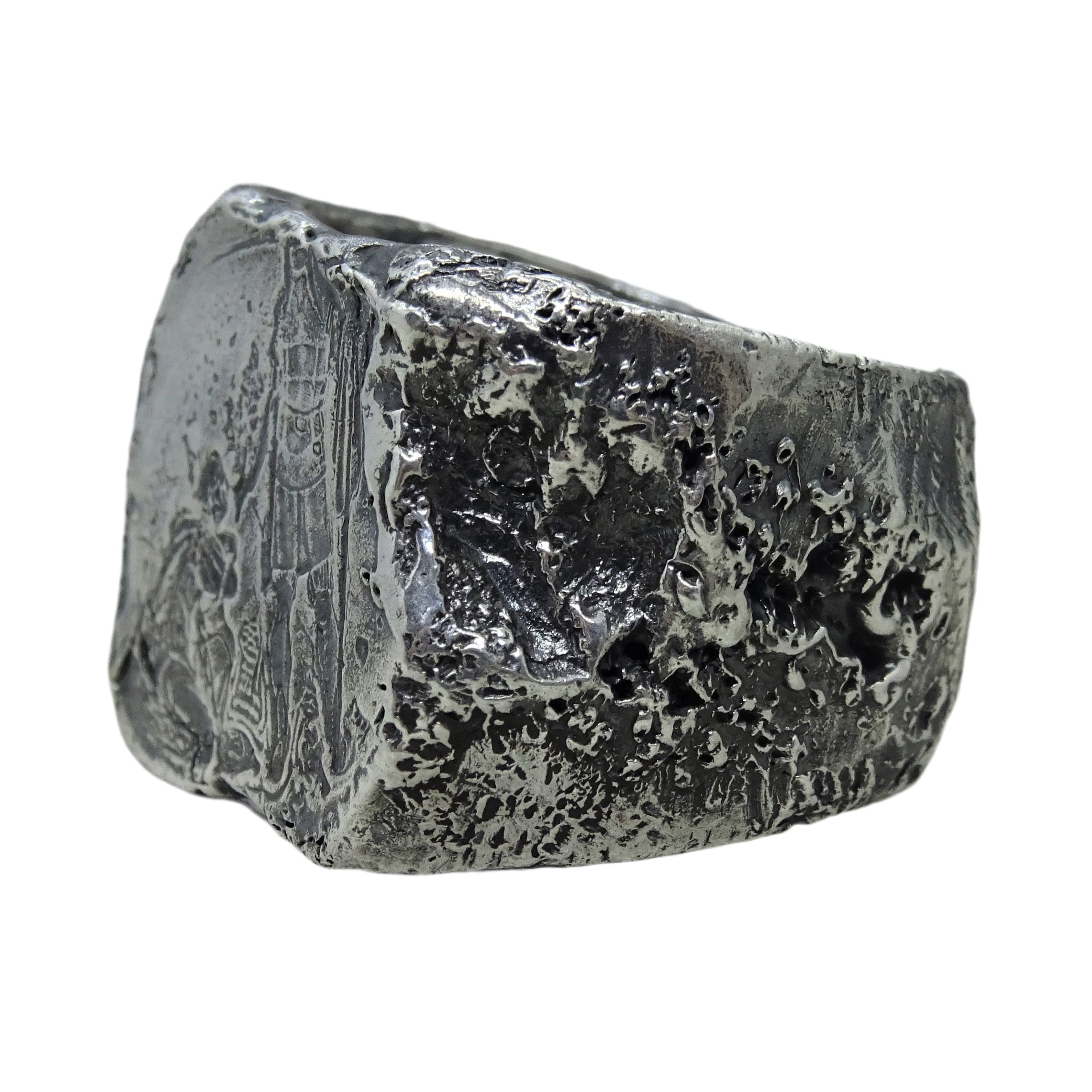 Project50g | Old ring- a wide textured ring with imprint of an