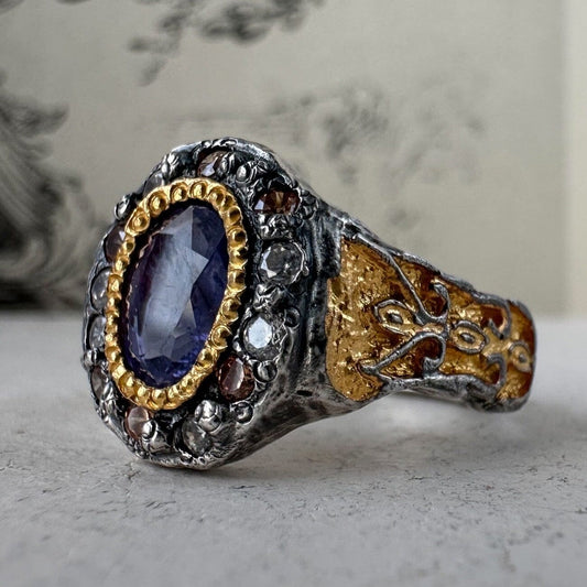 Royal ring Black diamonds rings Project50g