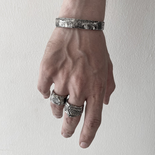 Old Istanbul ring - wide brutal ring with an oriental pattern and cracks Unusual rings Project50g
