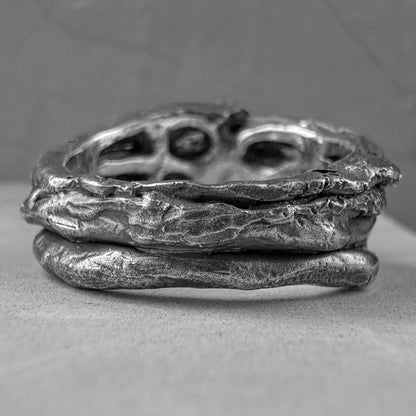 Aurora ring Rings with cracks and patterns Project50g 