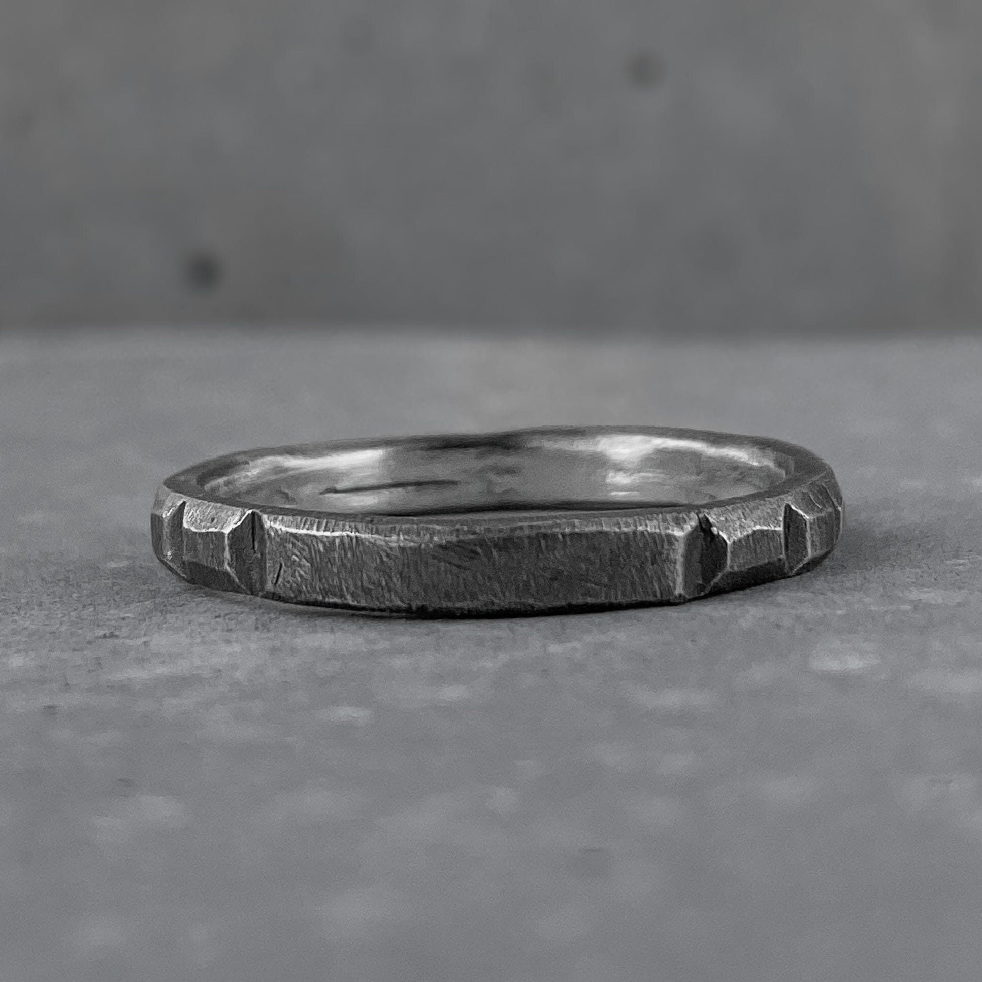 Block ring- simple minimalist ring with soft scratched texture Lightweight rings Project50g 