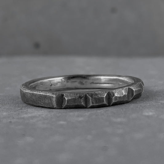 Block ring- simple minimalist ring with soft scratched texture Lightweight rings Project50g 