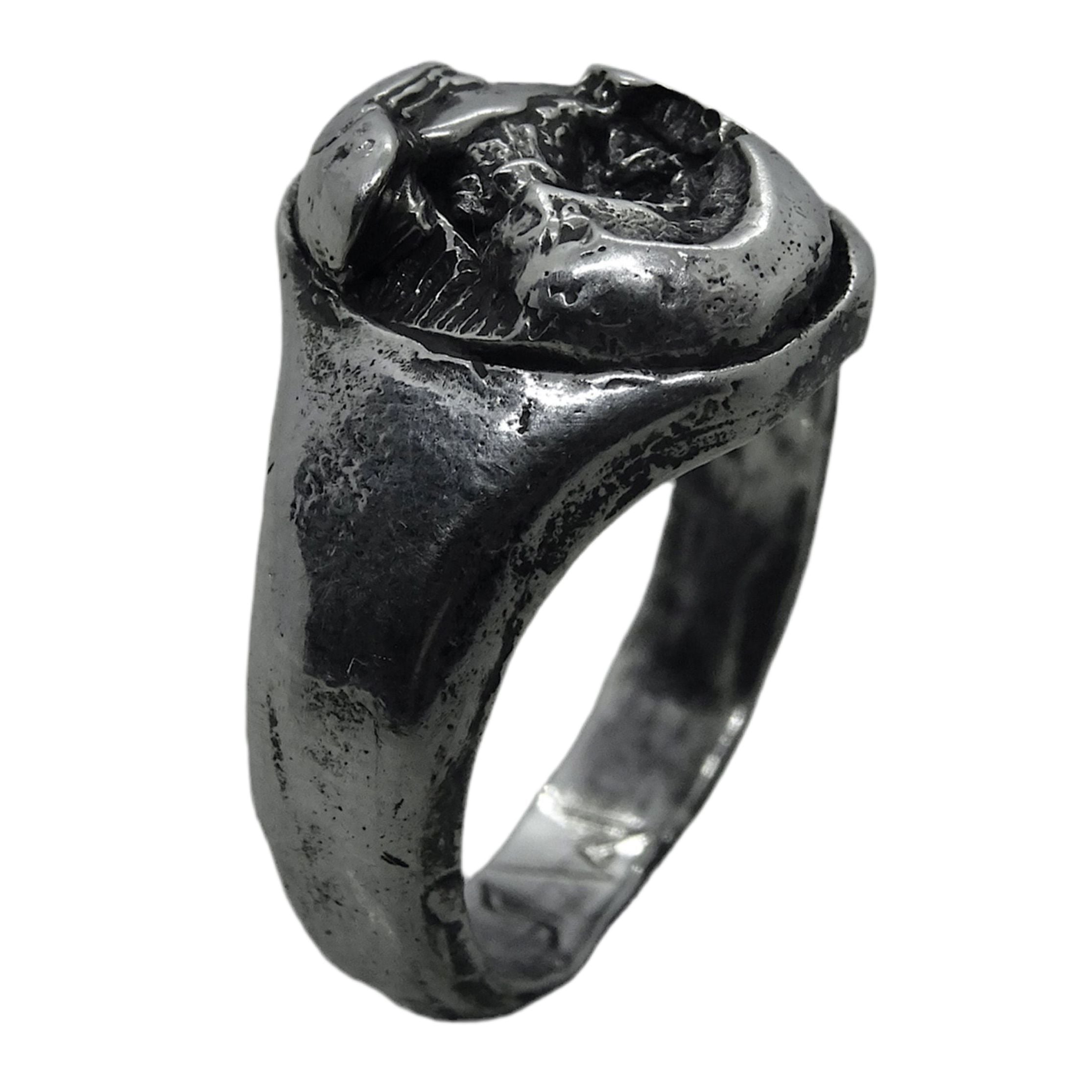 5th Element Ring, Silver 925 Oval Signet Ring – project50g