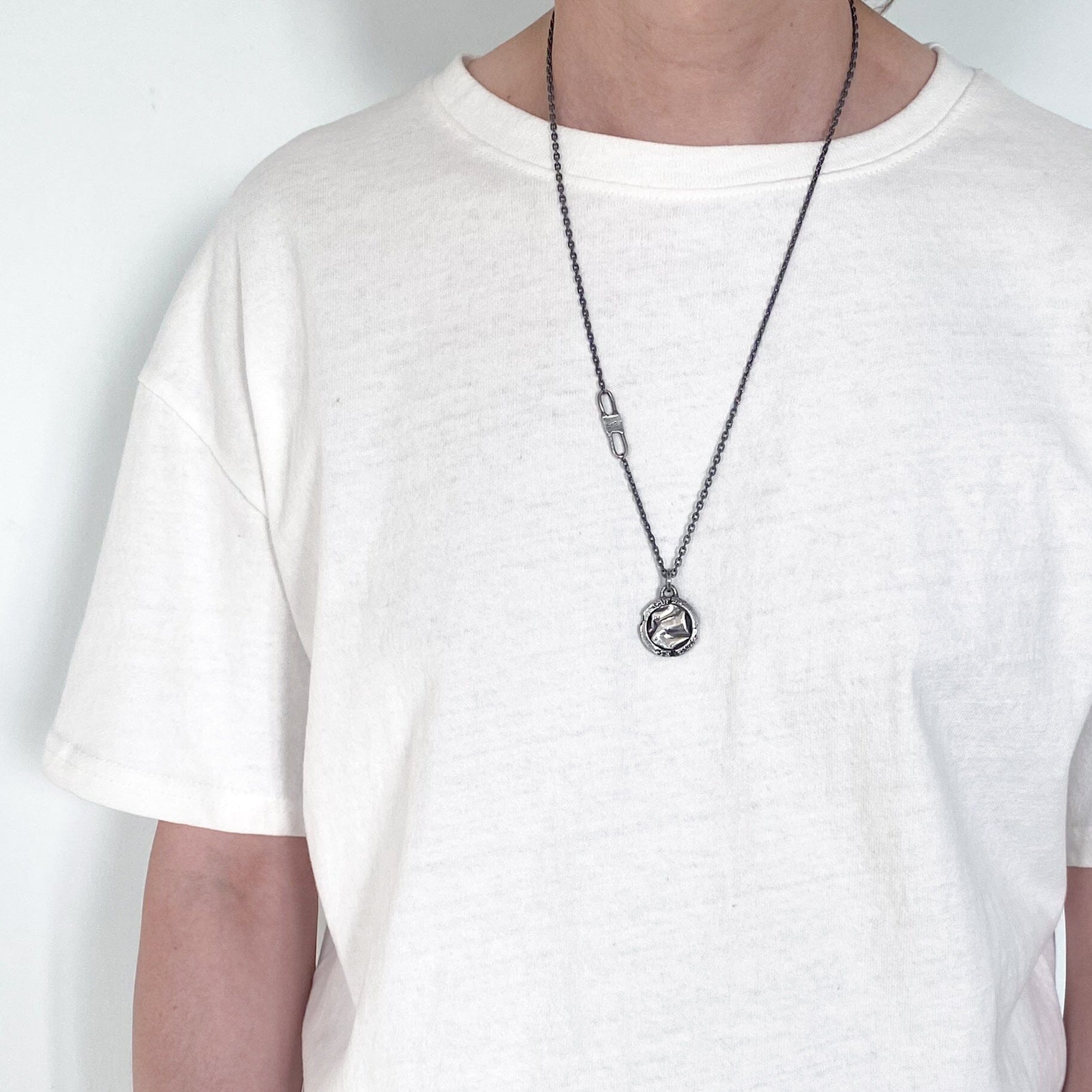 Gate pendant- Round pendant with elements of molten metal and raw stone. Charms & Pendants Project50g 