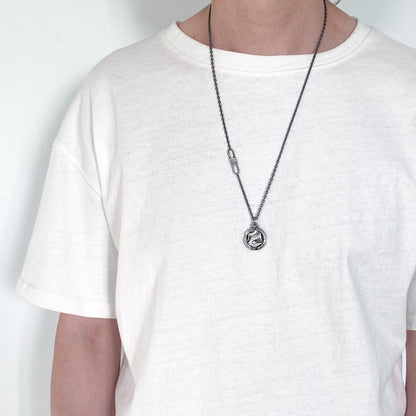 Gate pendant- Round pendant with elements of molten metal and raw stone. Charms & Pendants Project50g 