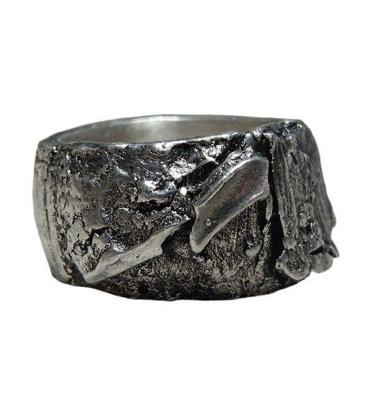 Magma ring- unusual ring with a unique texture of molten stone Unusual rings Project50g 