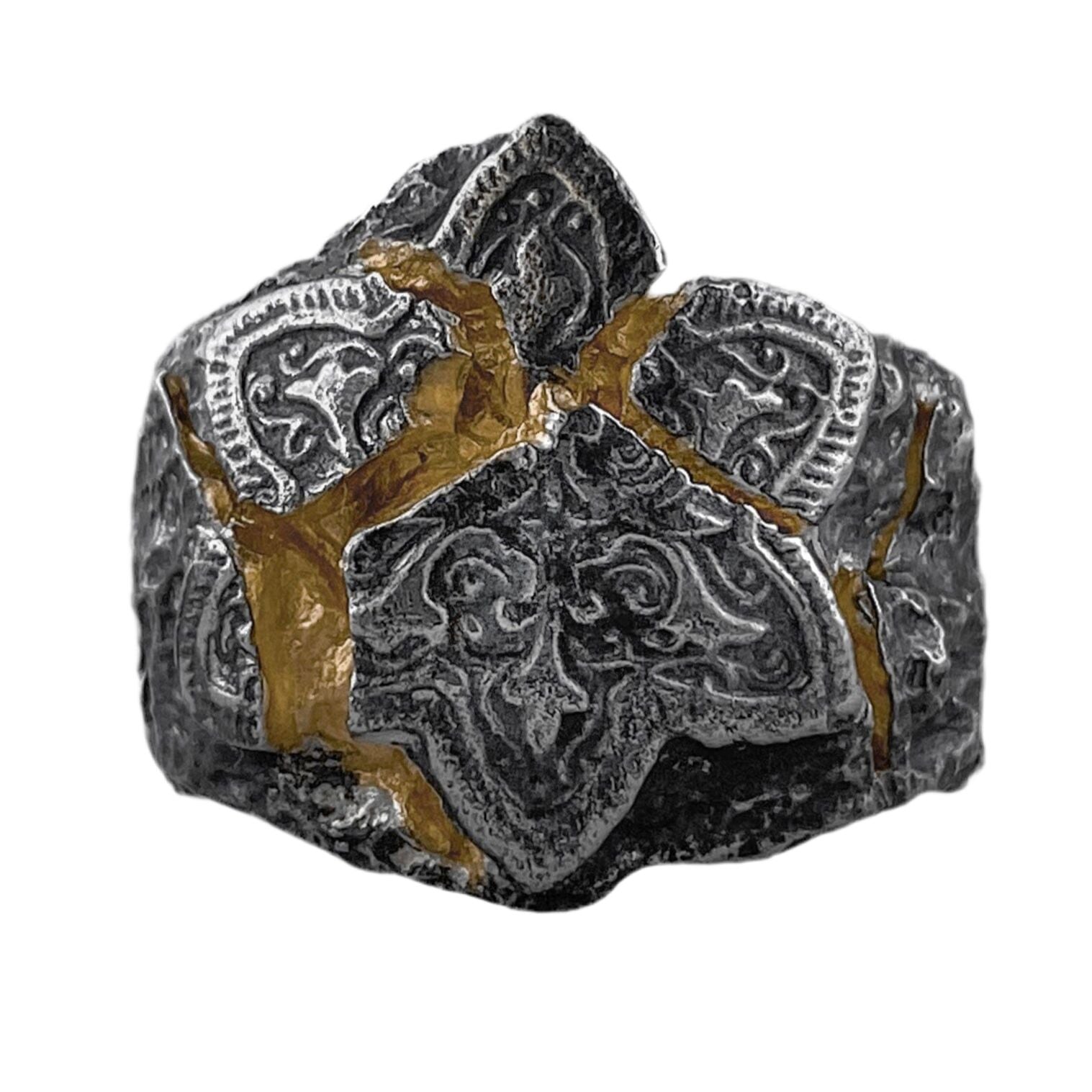 Mosaic ring (Golden soul version) Unusual rings project50g 