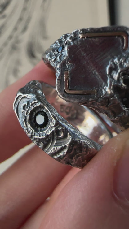 Black mandala ring