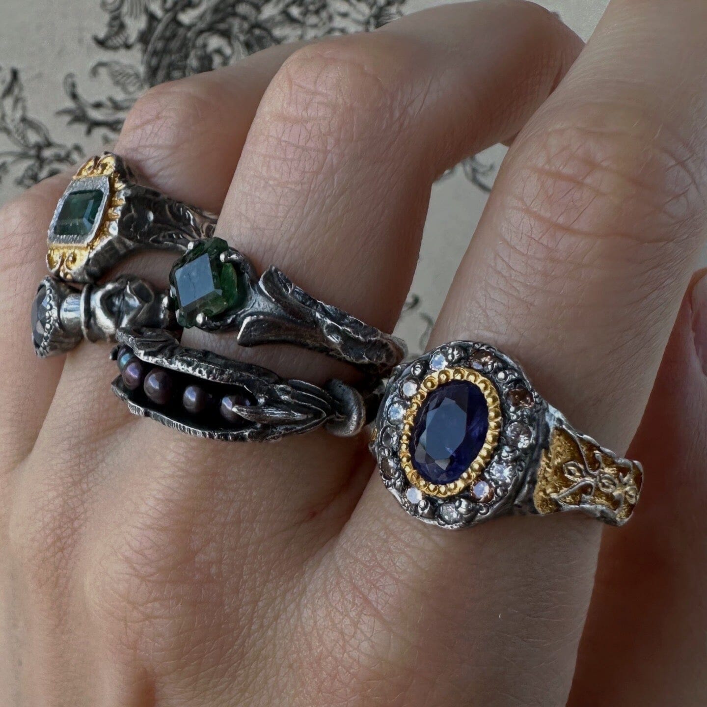 Royal ring Black diamonds rings Project50g 