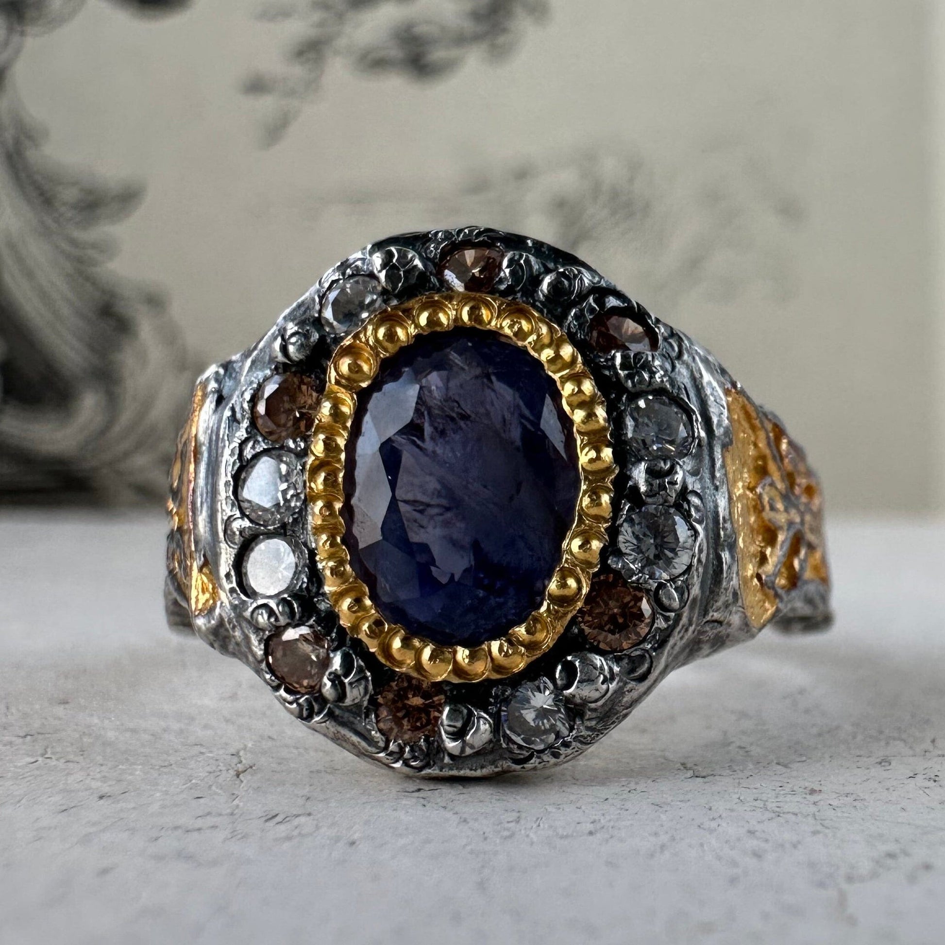 Royal ring Black diamonds rings Project50g 