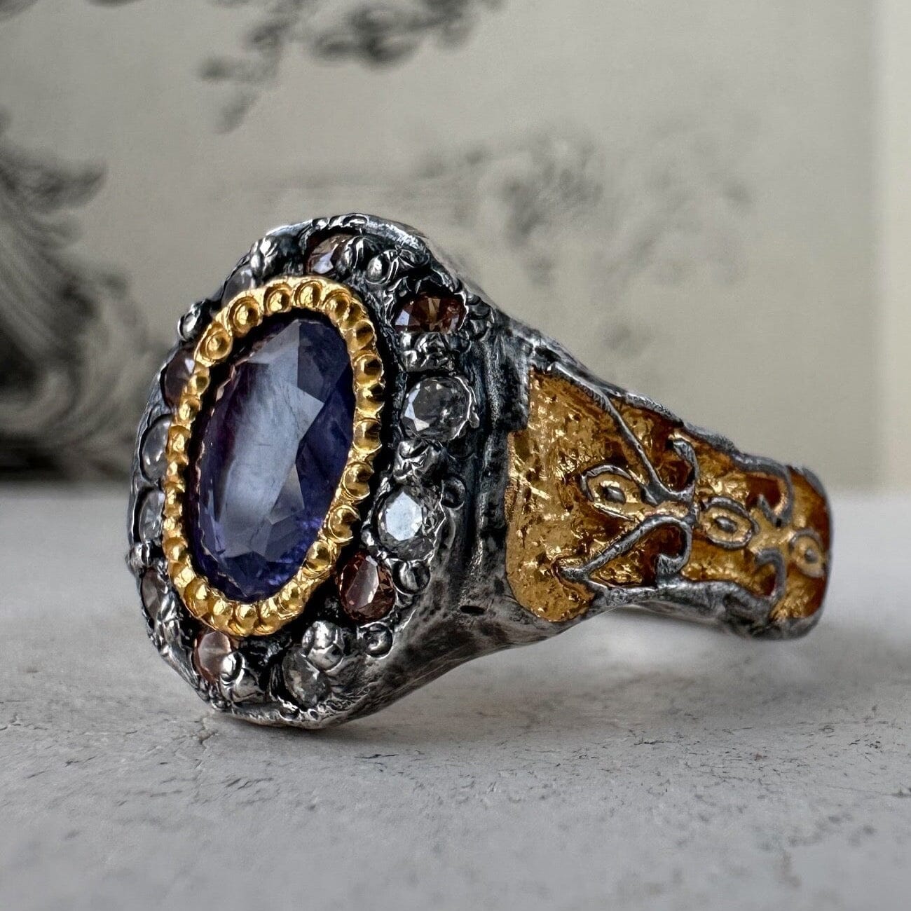 Royal ring Black diamonds rings Project50g 