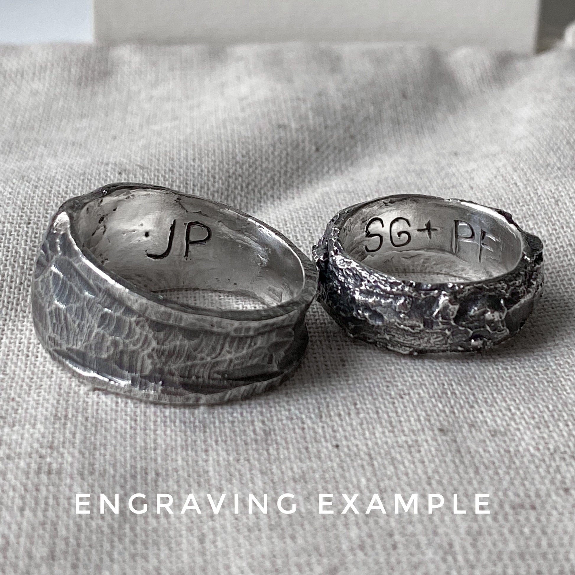 Acid ring-oval signet ring with a matte texture and a silver carved mask on top Unusual rings Project50g 