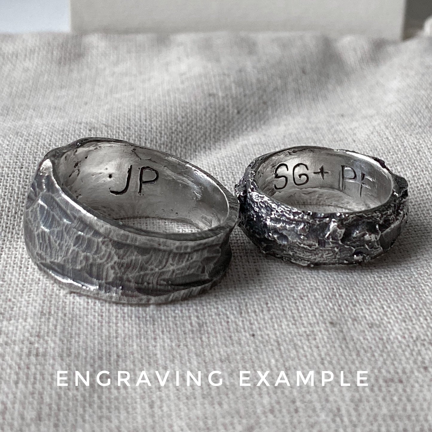 Basalt ring- light ring with a twisted back and an unusual rock texture top Lightweight rings Project50g 