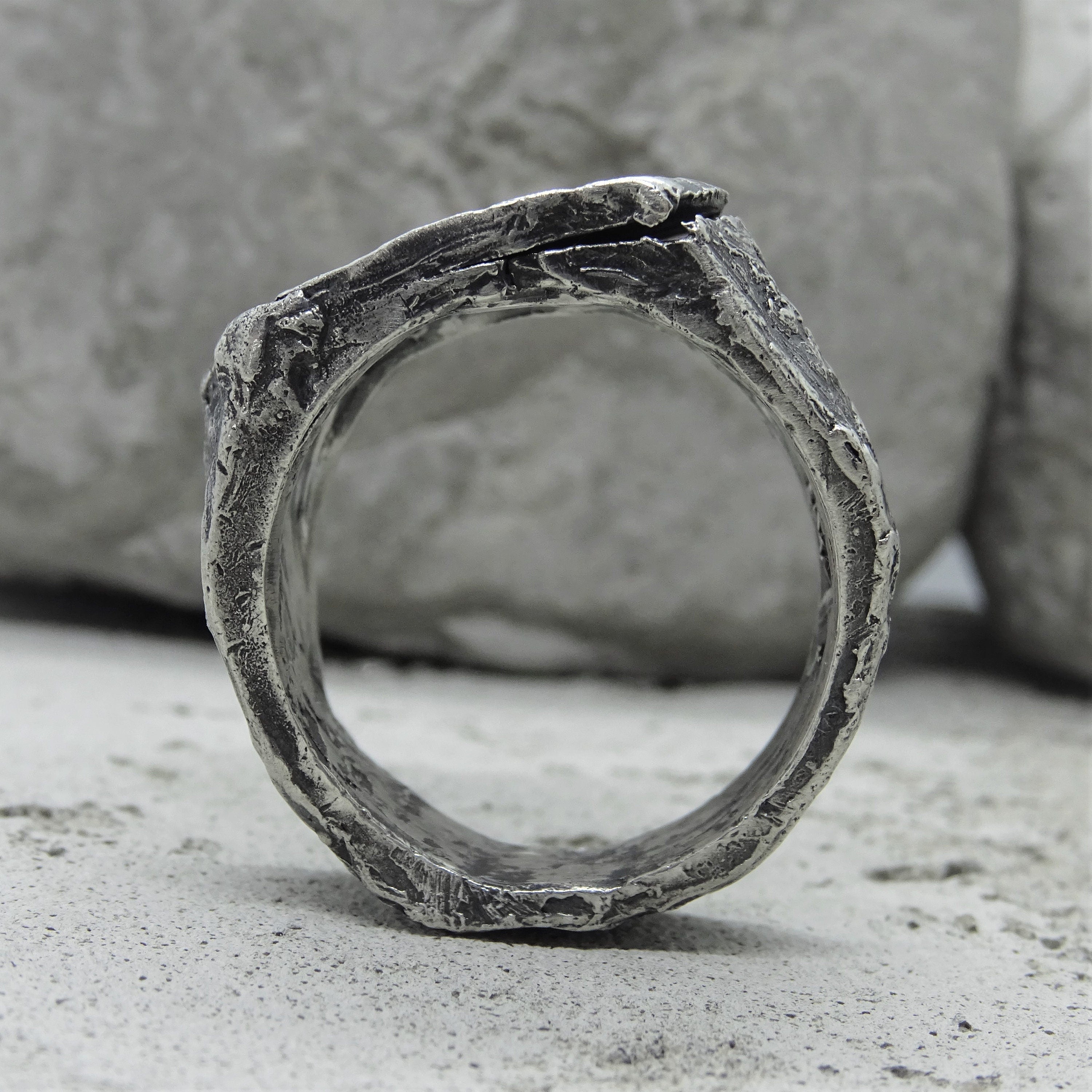 Crack ring- massive ring with crack and unusual texture