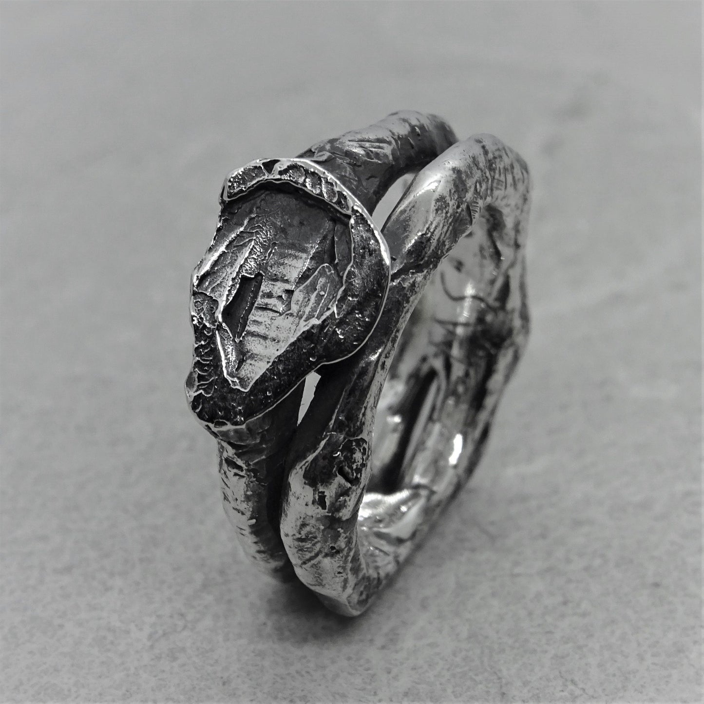 Double ring - double elegant ring with a soft texture Rings with smooth texture Project50g 