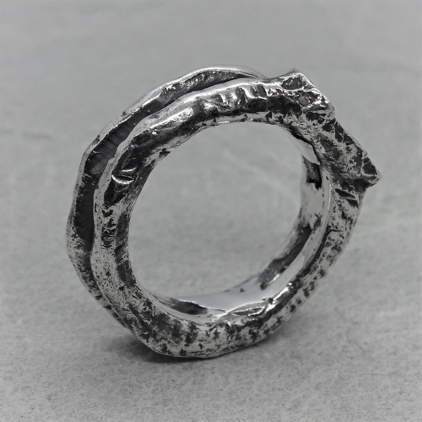 Double ring - double elegant ring with a soft texture Rings with smooth texture Project50g 