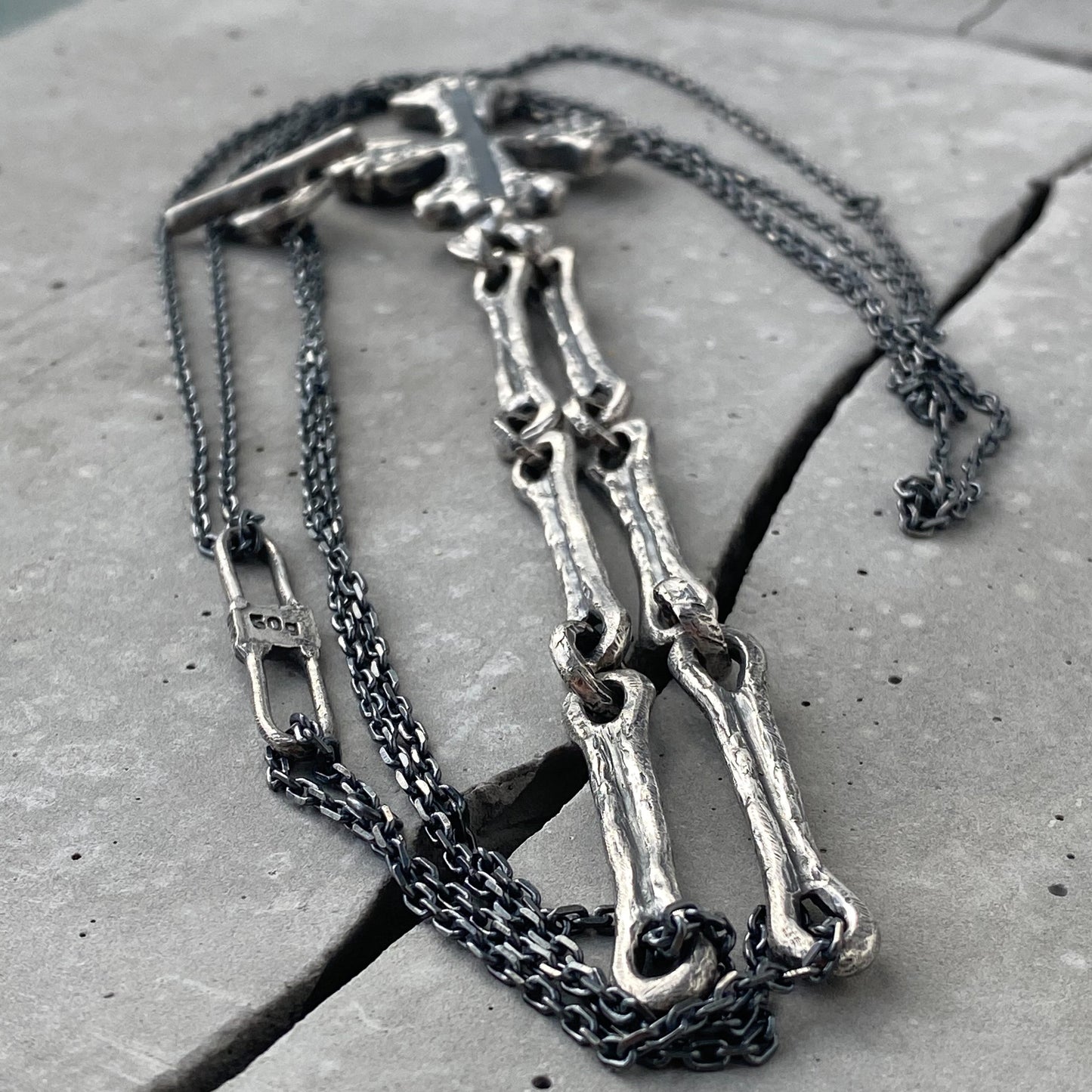 FAITH pendant- Textured men's Cross with anchore black chain Charms & Pendants Project50g 