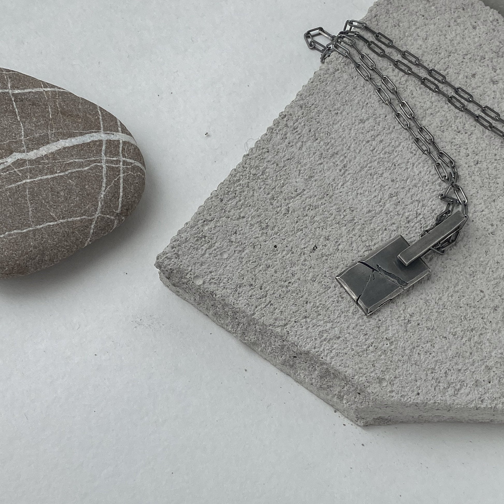 Fragments pendant- Unusual rectangular pendant with an anchor chain Charms & Pendants Project50g 
