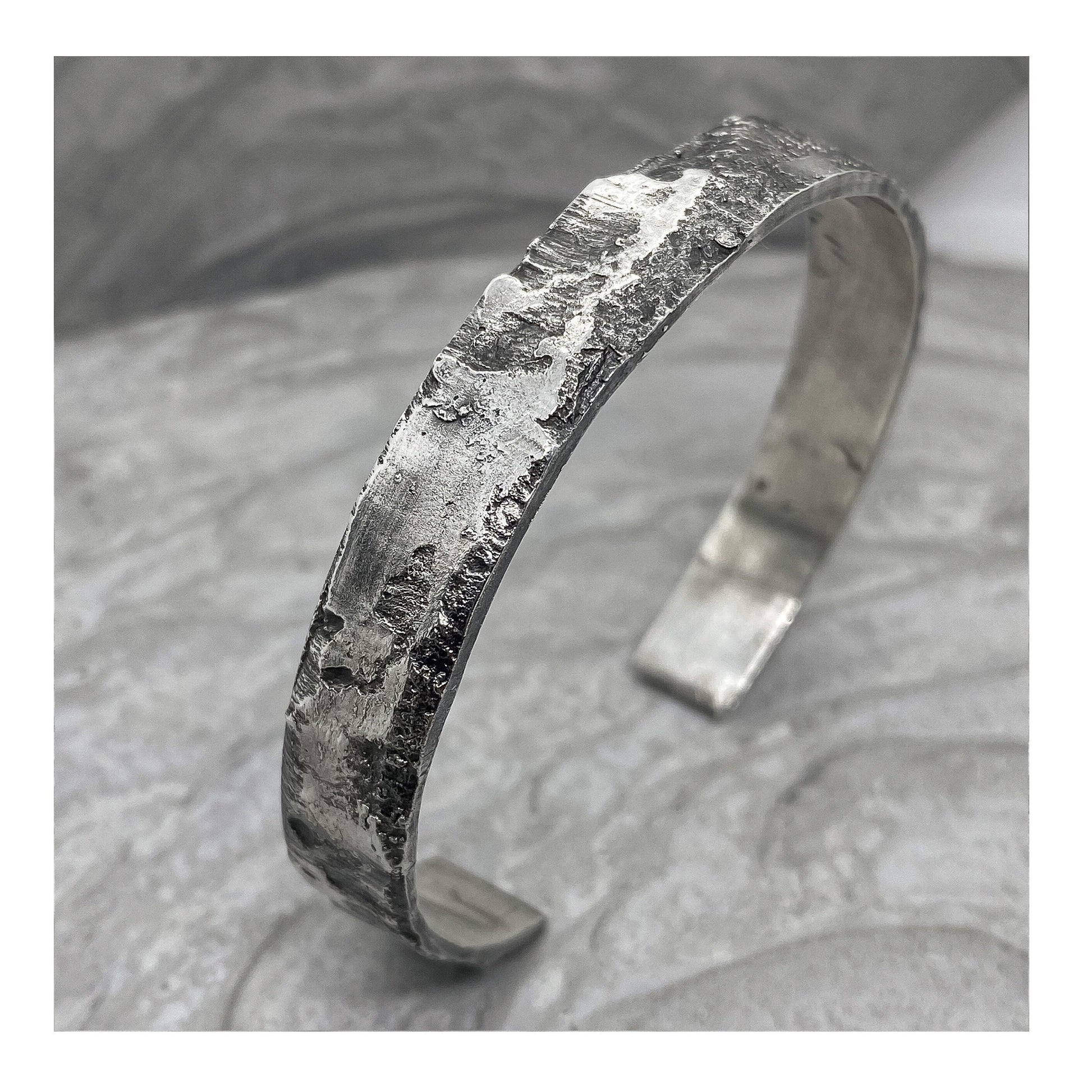 Milky way bangle- Сhunky silver cuff bracelet with unusual texture Bracelets Project50g 