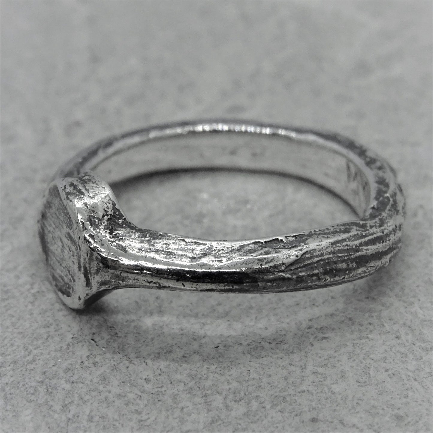 Moon ring - Lightweight asymmetrical ring with soft scratched texture Lightweight rings Project50g 