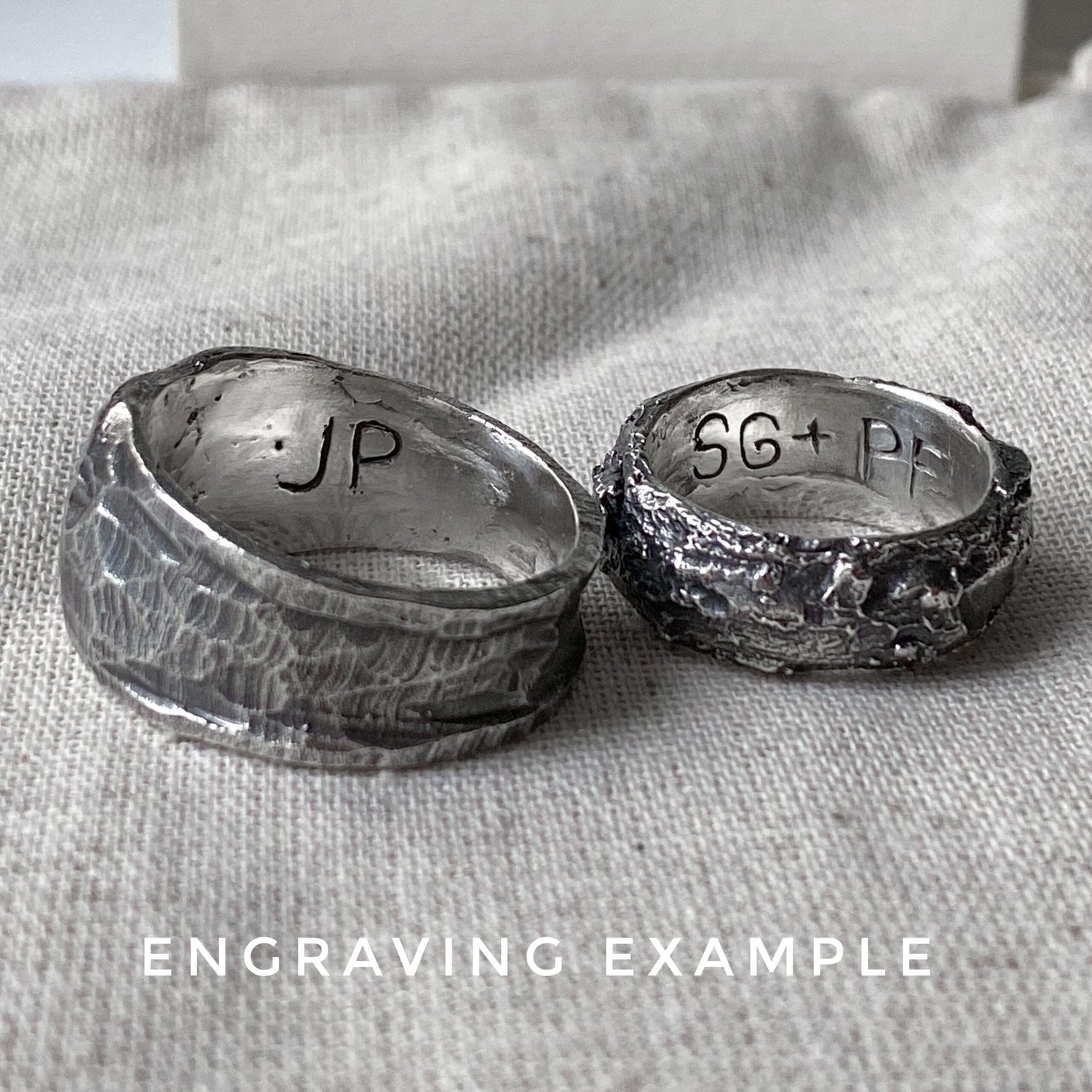 Silver Lava ring- Oval Signet Ring with Matte Texture and Molten Metal Top (Silver) Unusual rings Project50g 