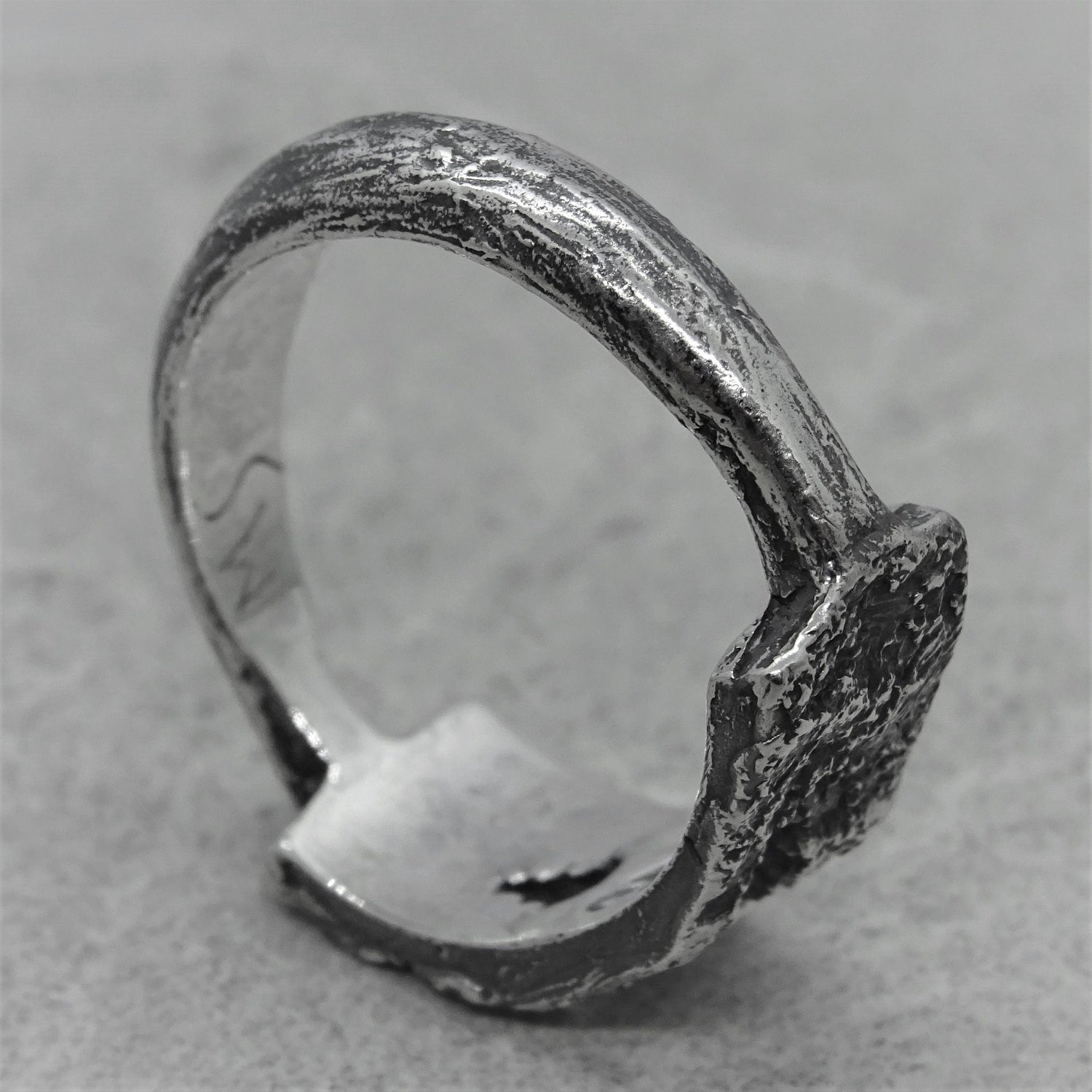 Silver pearl ring- elegant handmade ring with a combination of several textures Lightweight rings Project50g 