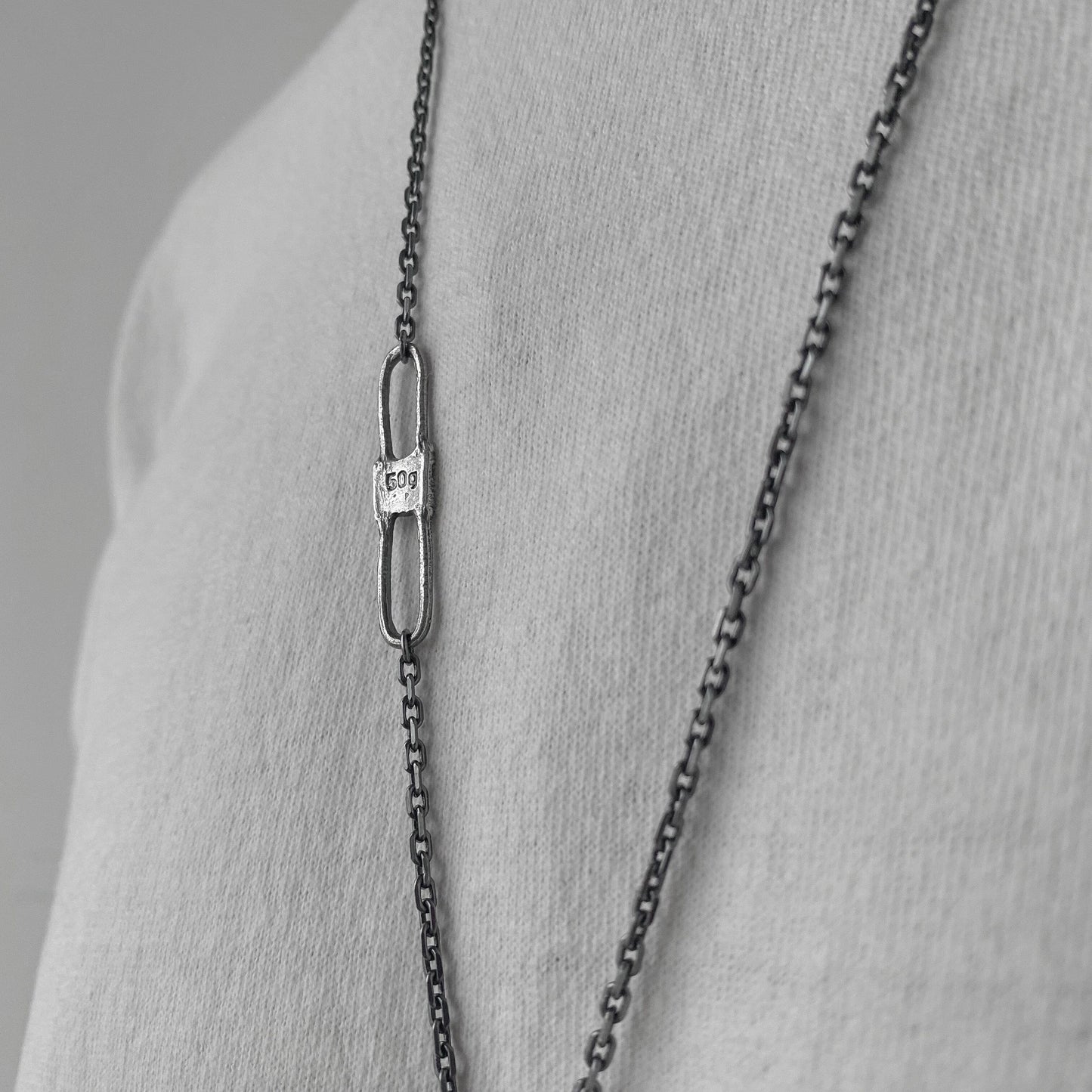 Sterling carbine pendant-brutalist silver pendant with artisan black chain Charms & Pendants Project50g 